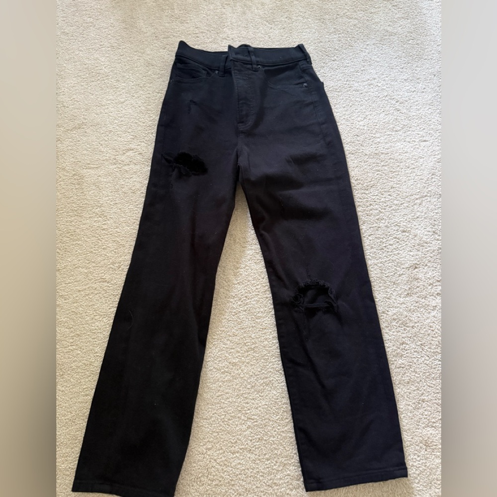 Express Classic Black Distressed Women ankle jeans size 0